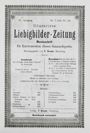 IV. Jahrgang. No. 7 (Lfd. No. 43). (Hamburg, 1. Juli 1899.)