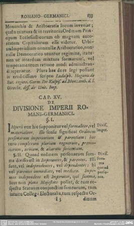Cap. XV. De Divisione Imperii Romani-Germanici