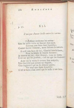 XLI. L'unique Amour brille entre les vertus.
