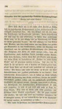 196-204 Gedanken über die gegenwärtige kirchliche Verfassungsfrage