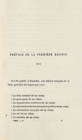 Préface de la première édition 1853