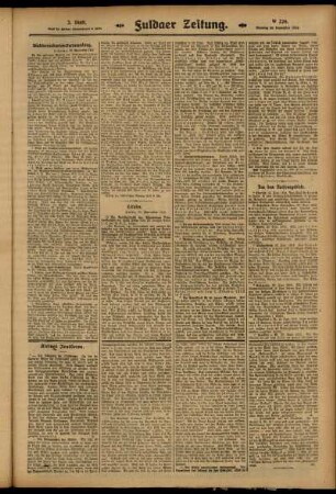 Zweite Ausgabe vom Dienstag, den 30. September 1913.