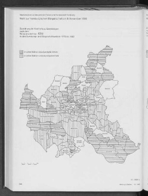 Zuordnung der Stadtteile zu Gebietstypen nach dem Stimmenanteil der CDU in den Bundestags- und Bürgerschaftswahlen 1970 bis 1983
