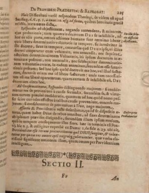 Sectio II. [An Providentia consistat in actu Intellectus, an vero Voluntatis?