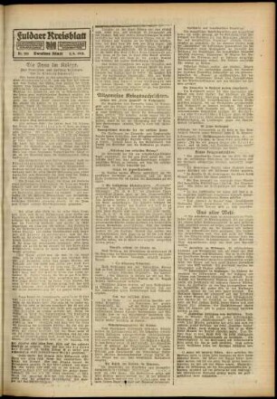 Zweite Ausgabe vom Montag, den 02. September 1918.
