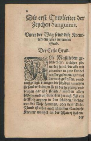 Die erst Triplicetet der Zeychen Sanguinis.