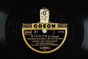 Mignon : 1. Akt, Romanze der Mignon: "Kennst du das Land" / (A. Thomas)