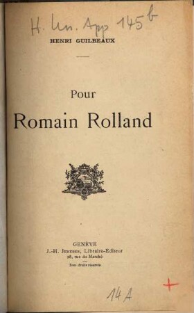 Pour Romain Rolland