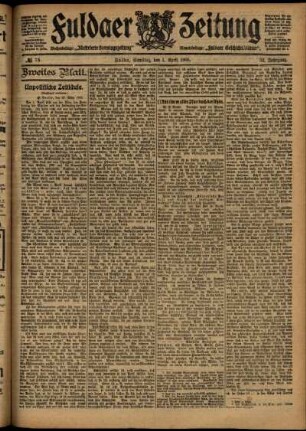 Zweite Ausgabe vom Samstag, den 01. April 1905.