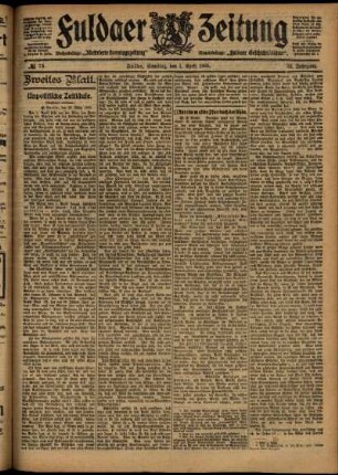 Zweite Ausgabe vom Samstag, den 01. April 1905.