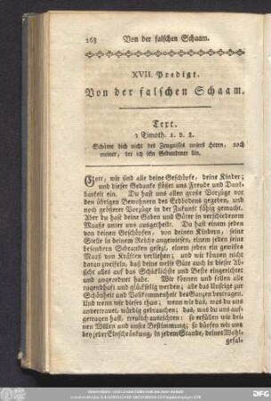 XVII. Predigt. Von der falschen Schaam.