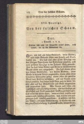 XVII. Predigt. Von der falschen Schaam.