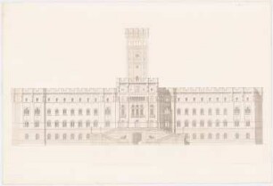 Werke der höheren Baukunst, Darmstadt 1858. Rathaus, Hamburg: Vorderansicht