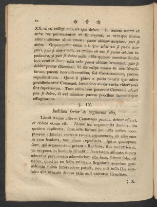 §. IX. Iudicium fertur de argumento alio
