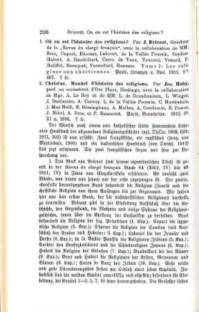 298-299 [Rezension] Bricout, J., Les religions non chrétiennes