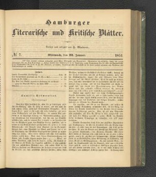 No. 7. 22. Januar 1851