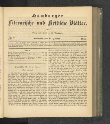 No. 7. 22. Januar 1851