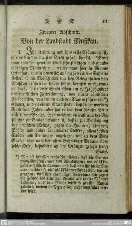 Zweyter Abschnitt. Von der Landstadt Mußkau