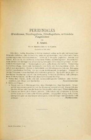 Die natürlichen Pflanzenfamilien : nebst ihren Gattungen und wichtigeren Arten insbesondere den Nutzpflanzen, 1,1,1,2 = T. 1, Abt. 1,b. Gymnodiniaceae, Prorocentraceae, Peridiniaceae, Bacillariaceae