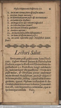Lectori Salut.