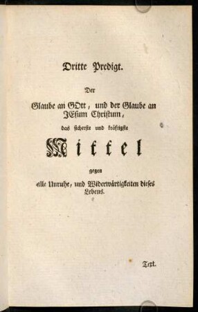 45-66, Dritte Predigt. Der Glaube an Gott, ... Dritte Predigt über diesen Text.