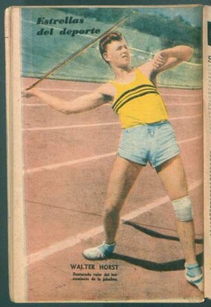 Walter Horst, destacado valor del lanzamiento de la jabalina - [Fotografía] : Estrellas del deporte