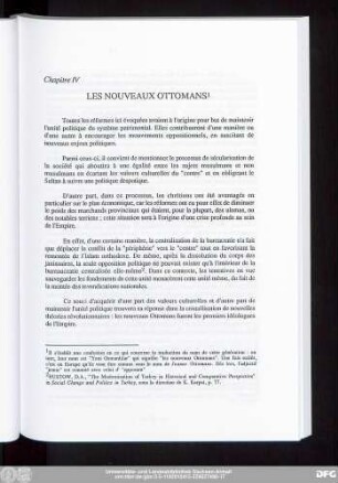 Chapitre IV Les Nouveaux Ottomans