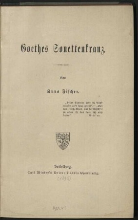 Goethes Sonettenkranz