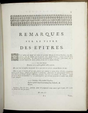 Remarques Sur Le Titre Des Epitres.