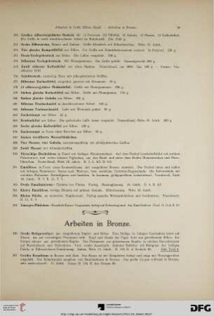 Arbeiten in Bronze (Nr. 396-421)