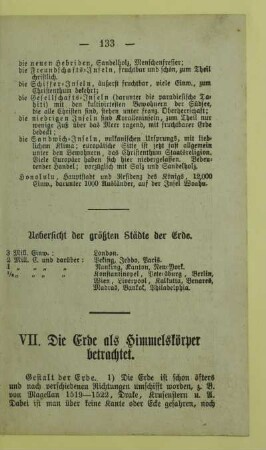 VII. Die Erde als Himmelskörper betrachtet