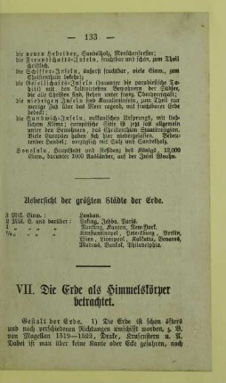 VII. Die Erde als Himmelskörper betrachtet