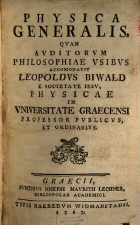 Physica Generalis
