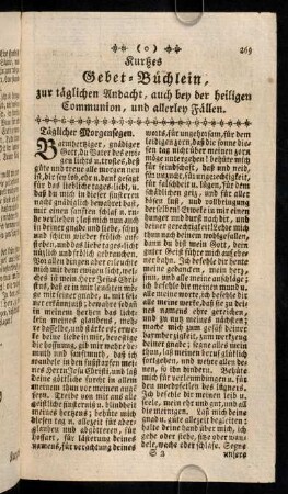 269-280, Taeglicher Morgensegen; ...