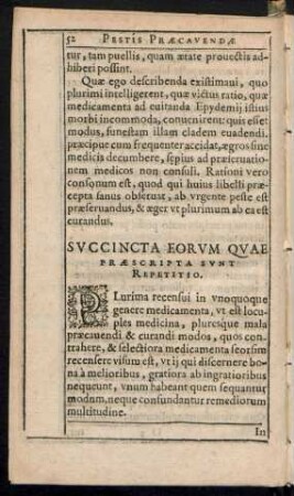 Succincta Eorum Quae Praescripta Sunt Repetitio.
