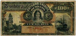 Geldschein, 100 Mil Reis, 1892