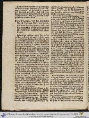 Kurze Erzählung von der heimlichen Abreise Ludwigs XVI. von Paris.