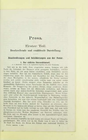 Erster Teil. Beschreibende und erzählende Darstellung