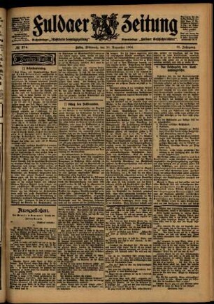 Zweite Ausgabe vom Mittwoch, den 30. November 1904.