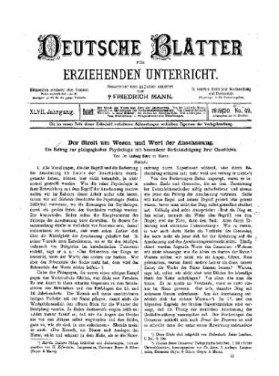 Wilhelm Wundts pädagogischen und schulpolitischen Anschauungen : (Schluß)