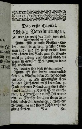 Das erste Capitel. Nöthige Vorerinnerungen.