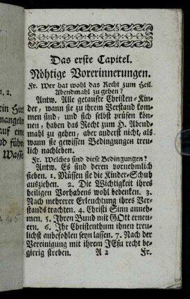Das erste Capitel. Nöthige Vorerinnerungen.