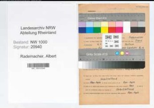 Entnazifizierung Albert Rademacher, geb. 12.09.1919 (Steiger)