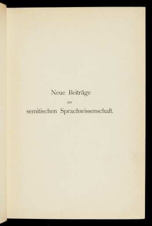I-240, Neue Beiträge zur semitischen Sprachwissenschaft