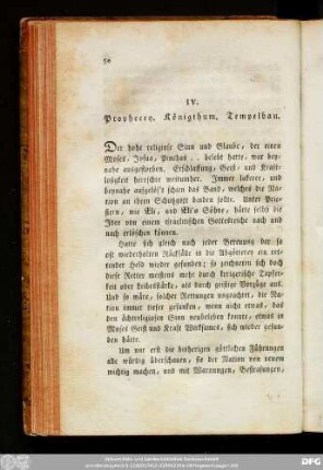 IV. Prophecey. Königthum. Tempelbau.