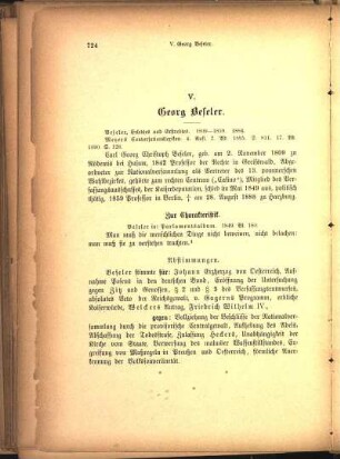 V. Georg Beseler.