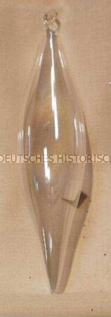 Glasbehang für Weihnachtsbaum: spindelförmiger, transparenter Zapfen