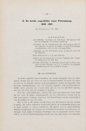 2. De beide expeditien naar Palembang 1819 - 1821