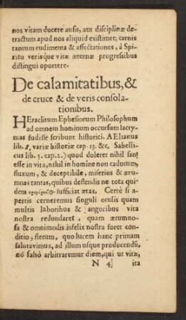 De calamitatibus, & de cruce & de veris consolationibus.