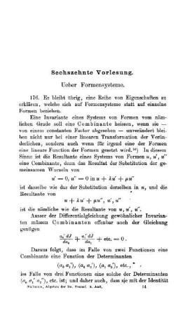 Sechzehnte Vorlesung. Ueber Formensysteme.